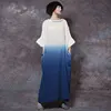 Original Design Vintage Plus Size dip dye Pure Linen Women Dress