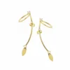 Slovehoony Earrings 2019 Women Simple leaf earring Sets Tree Leaves ear cuffs 925 Silver Jewelry for Women White Collar
