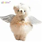 Popular design plush bear bags keychain toy angel bear lovers accessories promotion bear with angel wing gifts plush toy