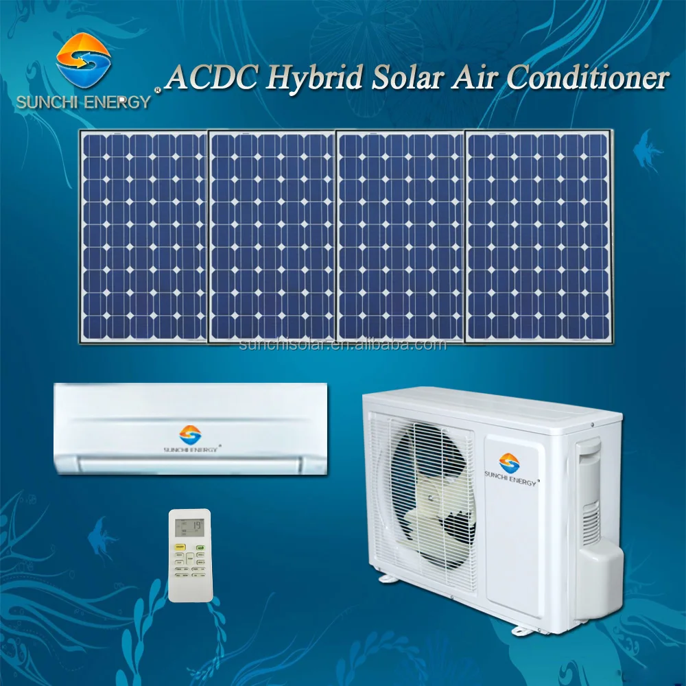 ACDC نوع غرفة الهجين استخدام تقسيم المحلية 9000btu 12000btu تكييف الهواء من الألواح الشمسية الكهروضوئية