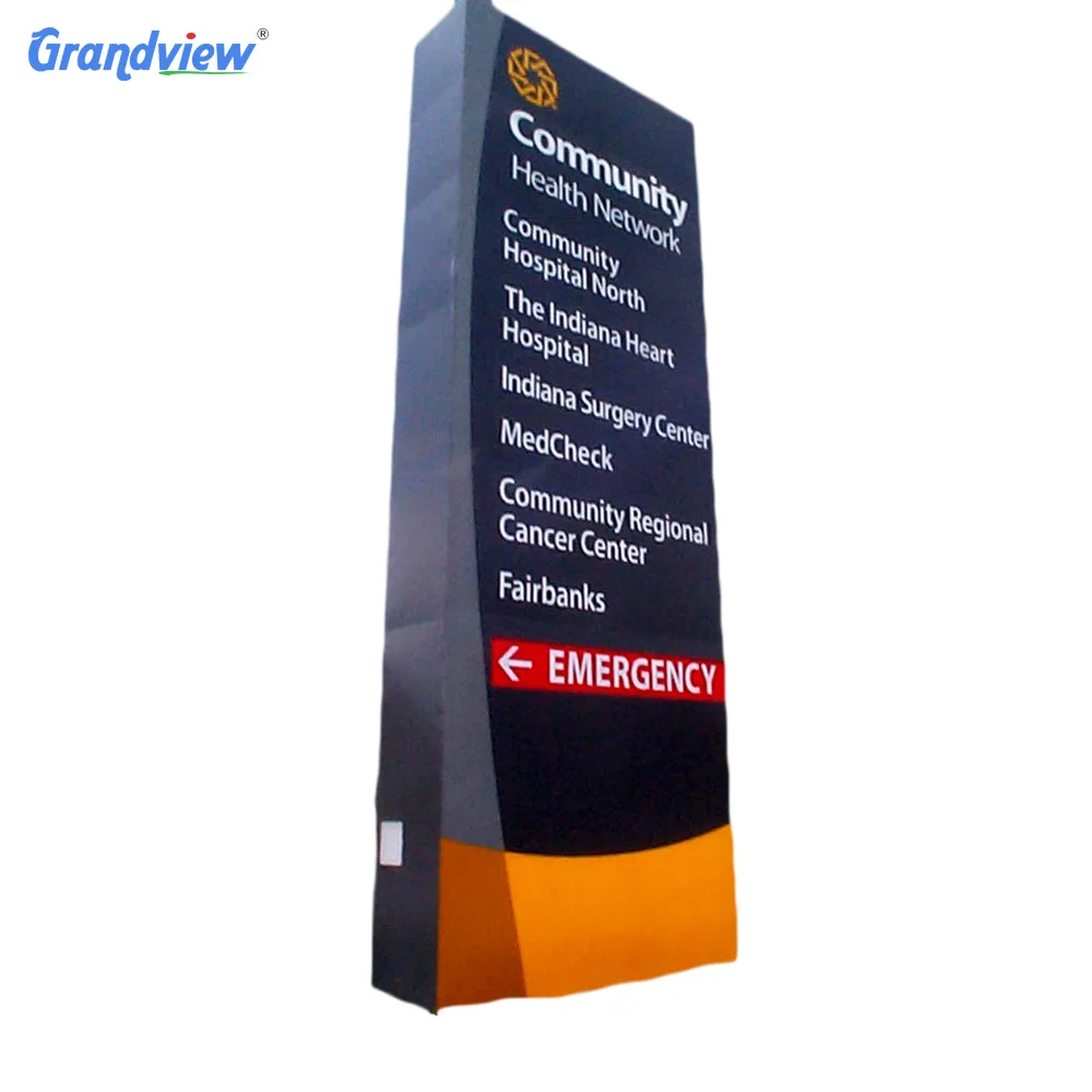 Free Standing Custom Aluminum Frame Screen Printing Text Pylon