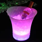 Big promotion ps plastic illuminated led ice bucket with energy drink holder for champagne