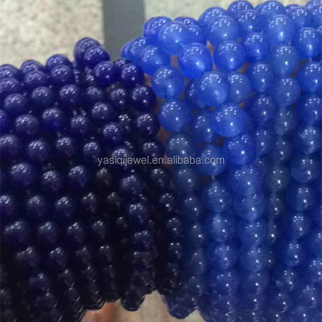 cheap wholesale price blue agate stone beads for jewelry making