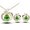 China Product Personalized Small Apple Shape Crystal Jewelry Set Fashion Jewellery Turkey