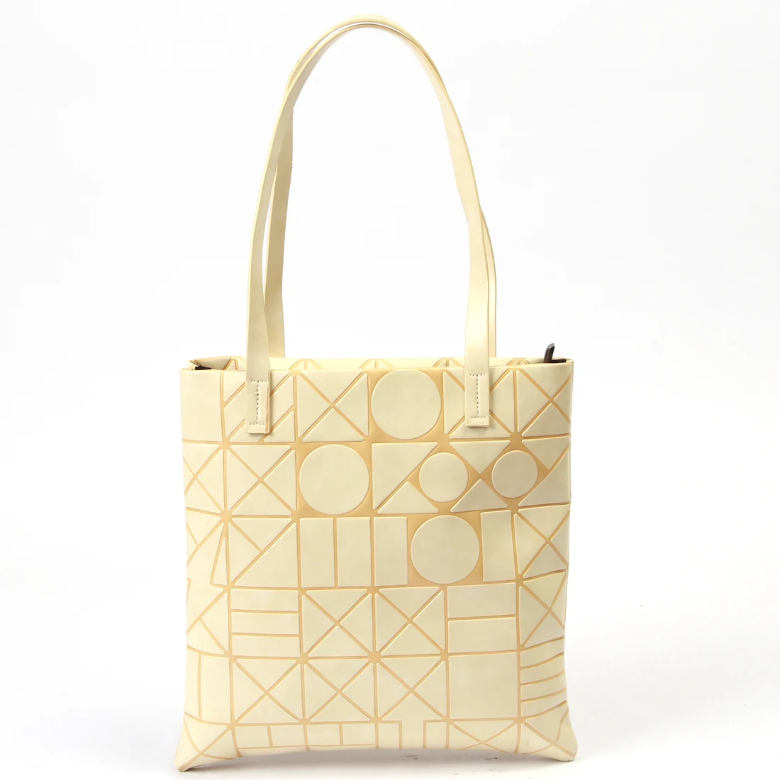 casual women totes shopping bag pu leather geometric lady hand