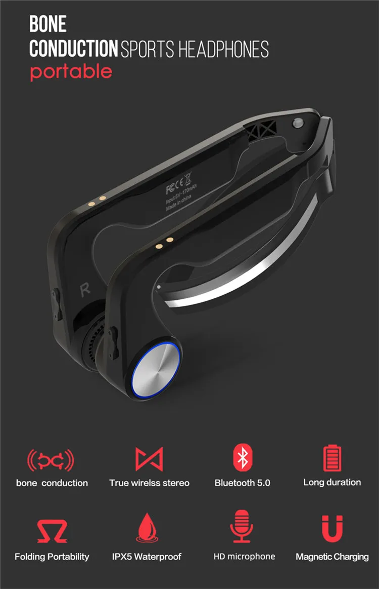 Wireless Headphone Transmitter Receiver Bone Conduction headphone Transducer Headset With Microphone - ANKUX.COM