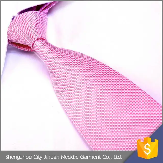 new arrival light color slim stripe jacquard pink silk tie