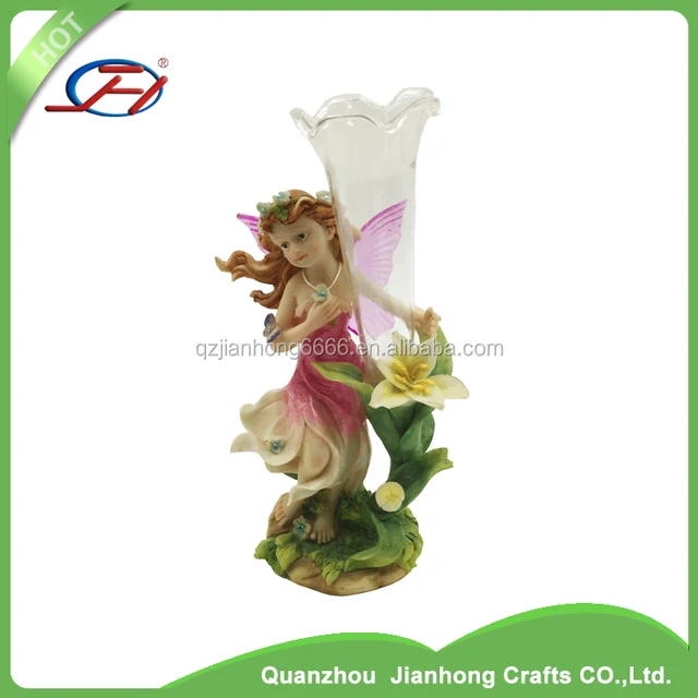 home decoration gift beauty resin angel figurine garden poly