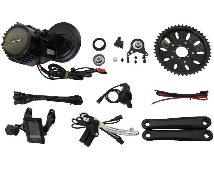 stock 8FUN/Bafang BBS02 36V 48V 500W electric bike Crank central Mid drive motor electric bicycles conversion kit