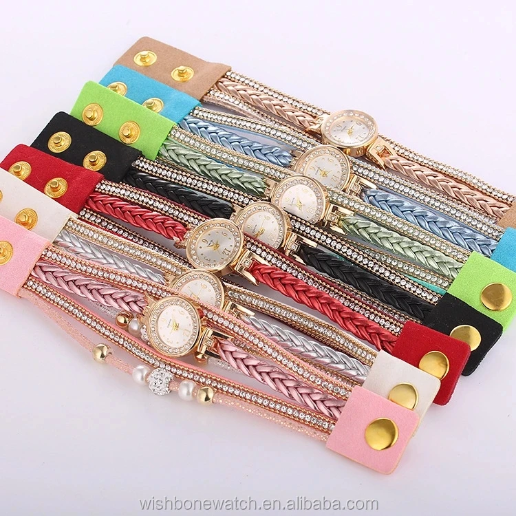 hot-selling ladies leather band bracelet quartz watches