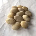3cm~5cm light yellow color natural pebble stone for decoration
