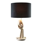 New creative design modern home decorative face table lamps for home with fabric shades fancy bed side cheap decoration lights