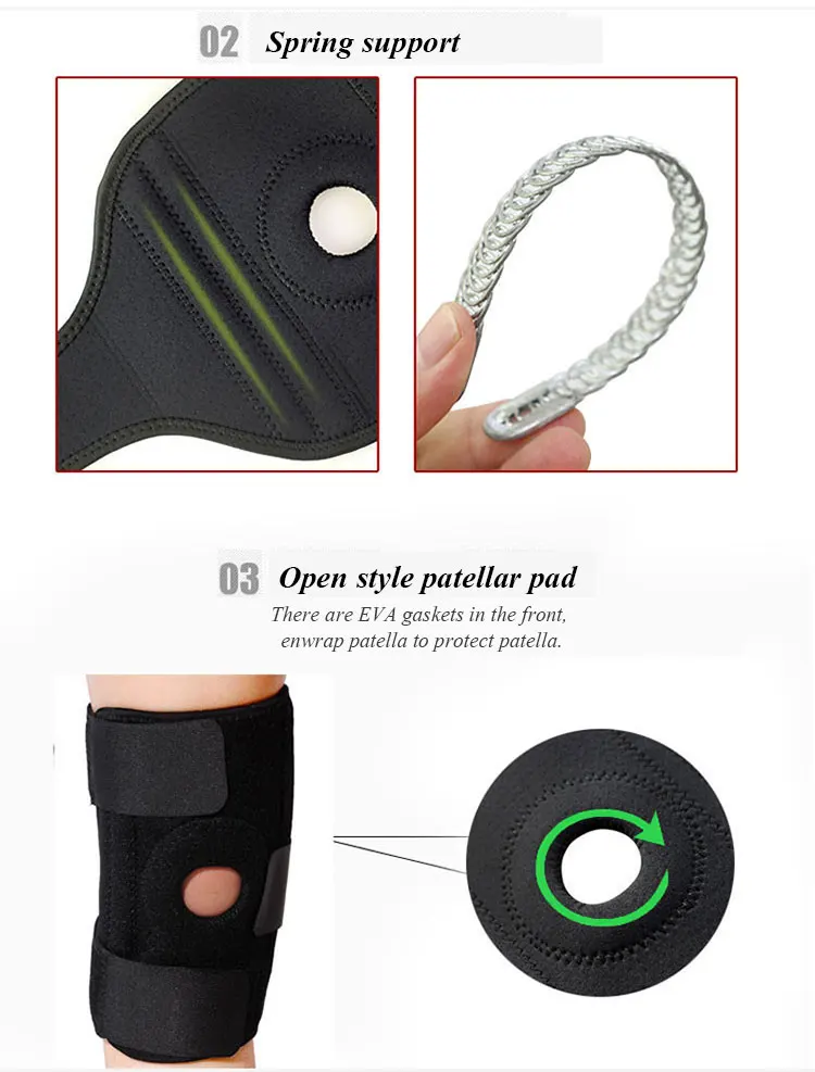 magnetic neoprene sport knee wraps support protection brace with open patella (4)