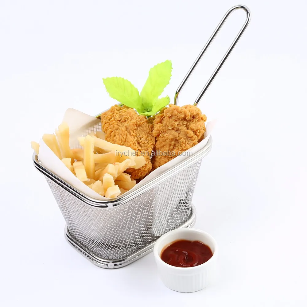 Mini French Fry Baskets And Cones,Stainless Steel Fry Serving Basket