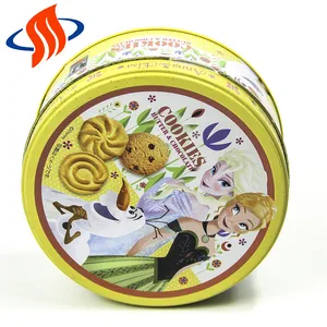 food grade round empty metal food gift biscuit cookie tins