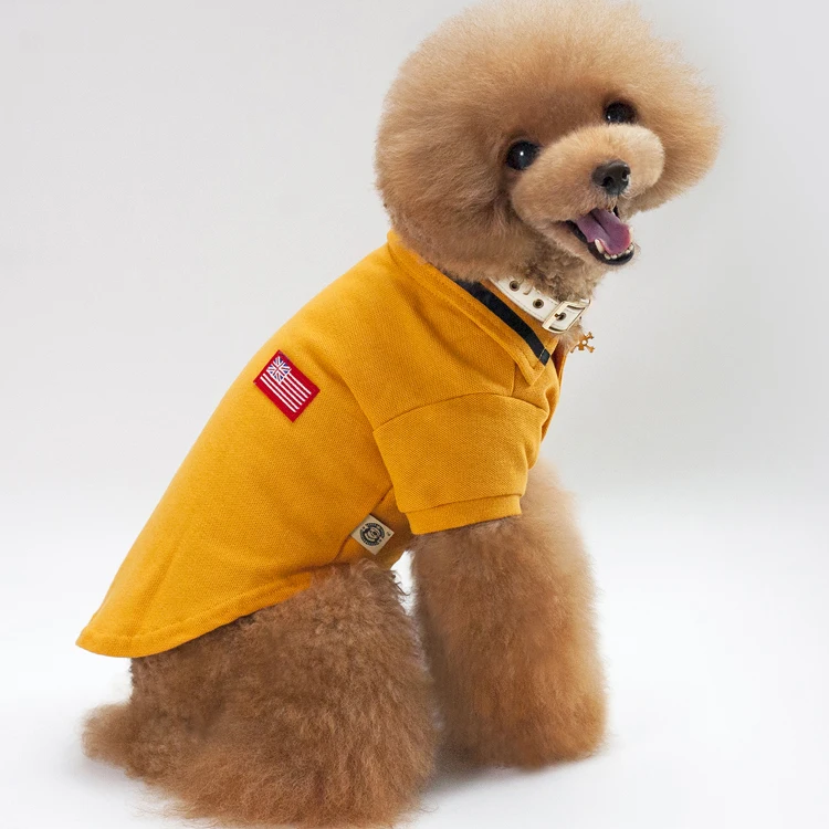 2018 new selling pet clothes teddy dog cotton polo t-shirts