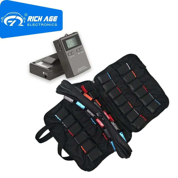 

52 Wireless Tour Guide System Devices Plus 1 One To One Charger Plus Old Waterproof Bag, Blue;black;grey;orange;red