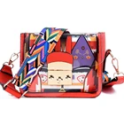 Women Graffiti Transparent jelly Messenger PVC Bags Fashion Colorful Strap PVC Women Shoulder Crossbody Leather Bag