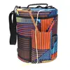 ethnic style canvas round huge capacity project organizer yarn storage bag