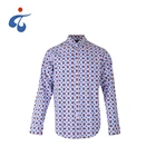 Latest style casual fashion long sleeve printed casual cotton men paisley shirt