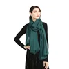 Wholesale new design women customized shawl wool pure green printed viscose scarf
