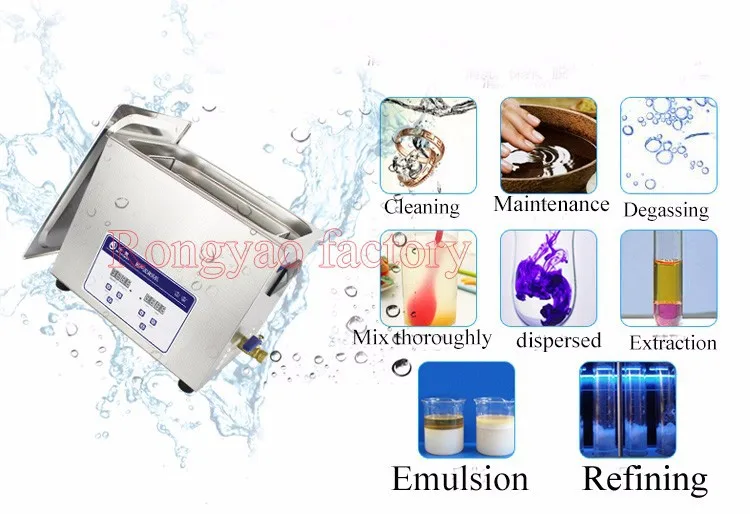 RY-JP-040S 10 L smart digital ultrasonic cleaning machine oil and rust removing laboratory cleaner stainless steel