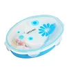 2 Compartment Microwave Plastic Go Green Lunch Box for Kids with Soup Cup and Spoon