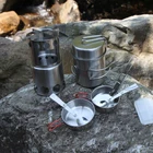 TZ-04 Outdoor stainless steel portable camping wood burning stove Cook Set