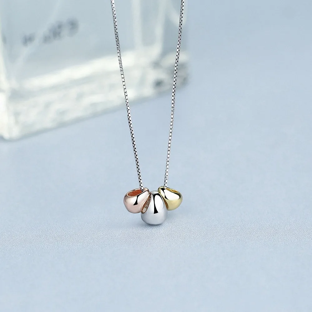 Fashion Women Sterling Silver 925 Water Drop Pendant Mini Three Color Charm Pendant, Gold and rose gold with silver
Fashion Women Sterling Silver 925 Water Drop Pendant Mini Three Color Charm Pendant, Gold and rose gold with silver