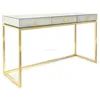 3 Drawers Gold Stainless Steel Base mirorred Console Table