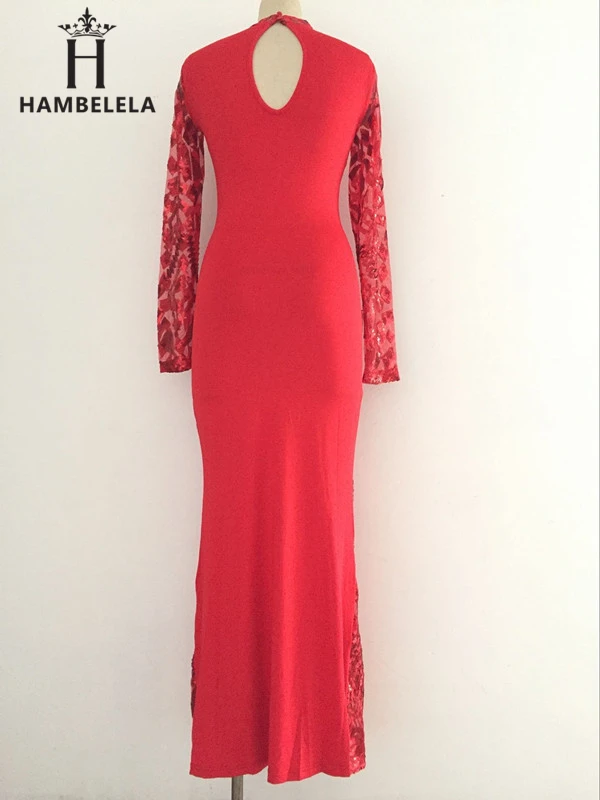 Euramerican Style Sequin Maxi Dress Vestidos Sexy Vintage Round Neck Long Sleeve Sheath Floor Length Bodycon Club Dress (6)