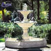 Classical 2 pots small natural stone marble water fountain with pool for home NTMF-Y026