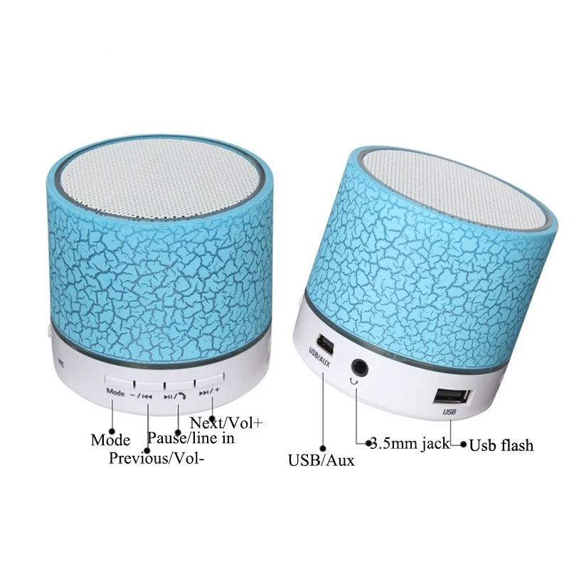 best selling mini crack speaker colorful LED Blue tooth wireless portable Speaker A9 - ANKUX.COM