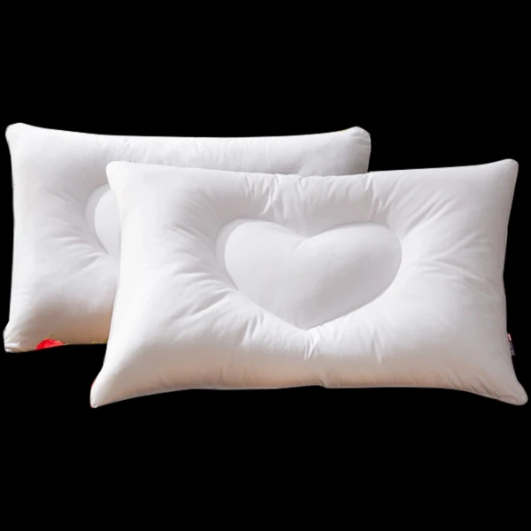 New Heart Design Cheap Hotel Polyester Fiber Filled Bed Pillow