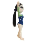 Factory Cheap Price long straight black hair wig bundle used for hand made doll