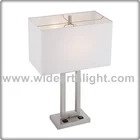 UL CUL Approved Brushed Nickel Hotel Bedroom Lamp Table With Double Outlets T40546