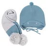 Wholesale custom 6-12 years old boys girls kids children cashmere knit scarf glove and hat set