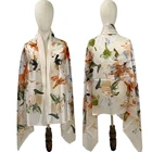 Wholesale digital printed silk scarves, multi - color multi - yard, floral patterns and silk scarves white embryo