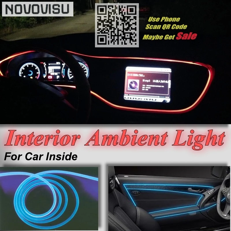 NOVOVISU For Fiat Freemont Car Interior Ambient Light Panel illumination For Car Inside Cool Tuning Refit Light Optic Fiber  04