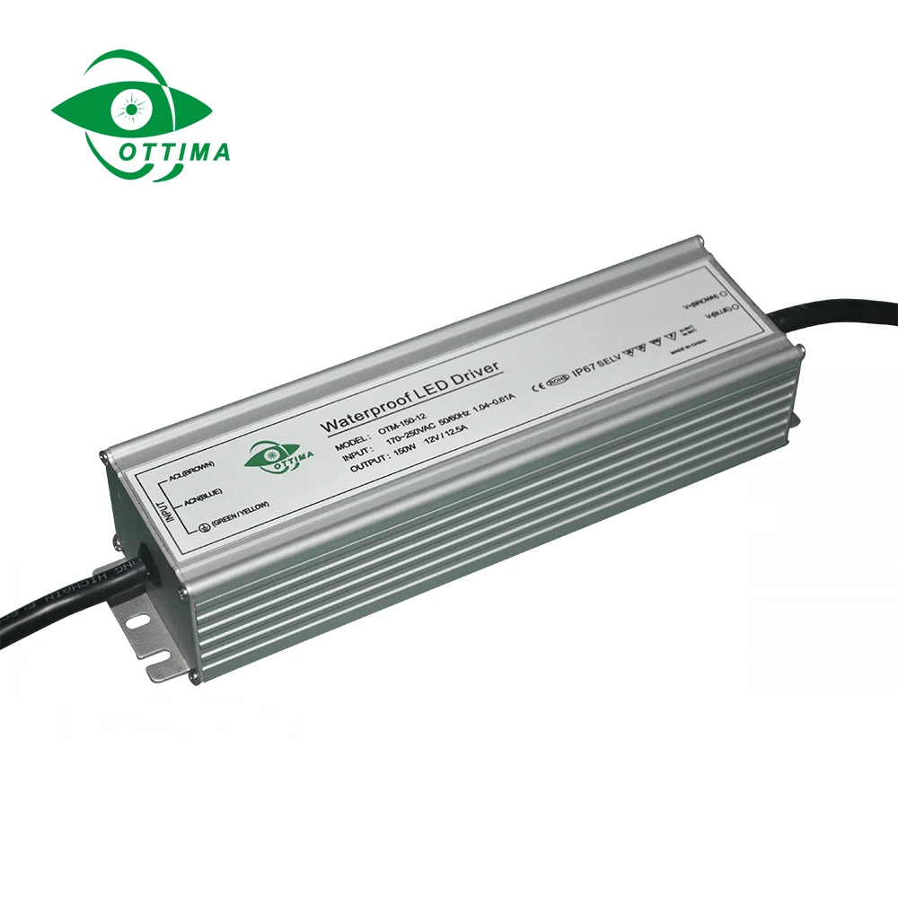 Waterproof IP67 150W constant voltage 12V led power supply 24V switching power supply