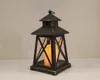PLASTIC LED CANDLE LANTERN, WITH TIMER FUNCTION, AMBER FLICKERING