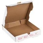 Custom logo design E-flute white corrugated paper pizza box 12 inch
