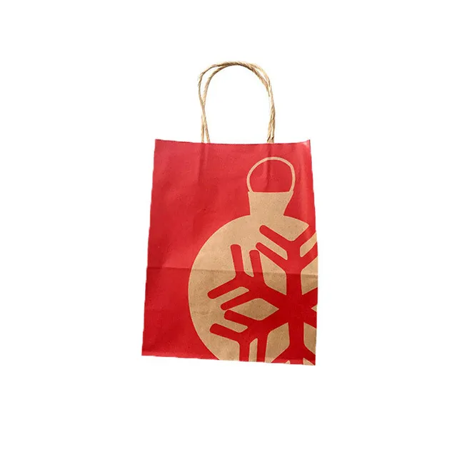 red twisted handle promotion kraft christmas gift bag