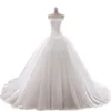 2019 Wholesale white big size bride strapless lace wedding dresses