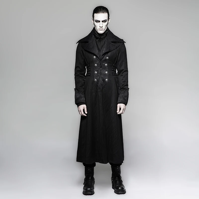 Y-742 Steampunk Gentleman Arctic Wolf Collar Stripe Emboss Extra Long Coat, Red/black
Y-742 Steampunk Gentleman Arctic Wolf Collar Stripe Emboss Extra Long Coat, Red/black