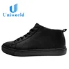 Italian Style Black Leather Casual Sneakers Luxury Cap Toe Shoes