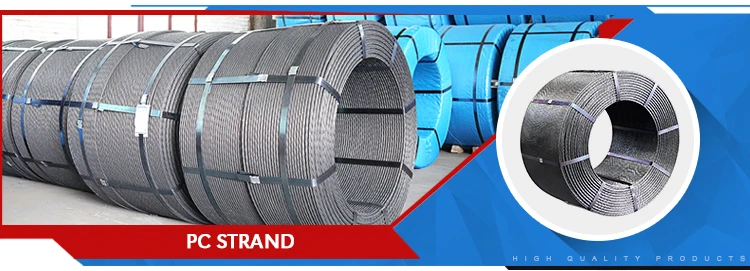 High Tensile low relaxation grade 270k 12.7mm 7 wire pc strands For Bridge