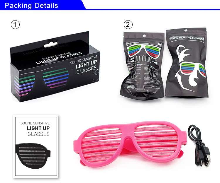 Wholesale China Rave Party Favor Supply Sound Activated Led Light Sunglasses Eye Glasses Buy 5537