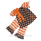 fall season children clothing set orange brown cotton toddler girl clothes