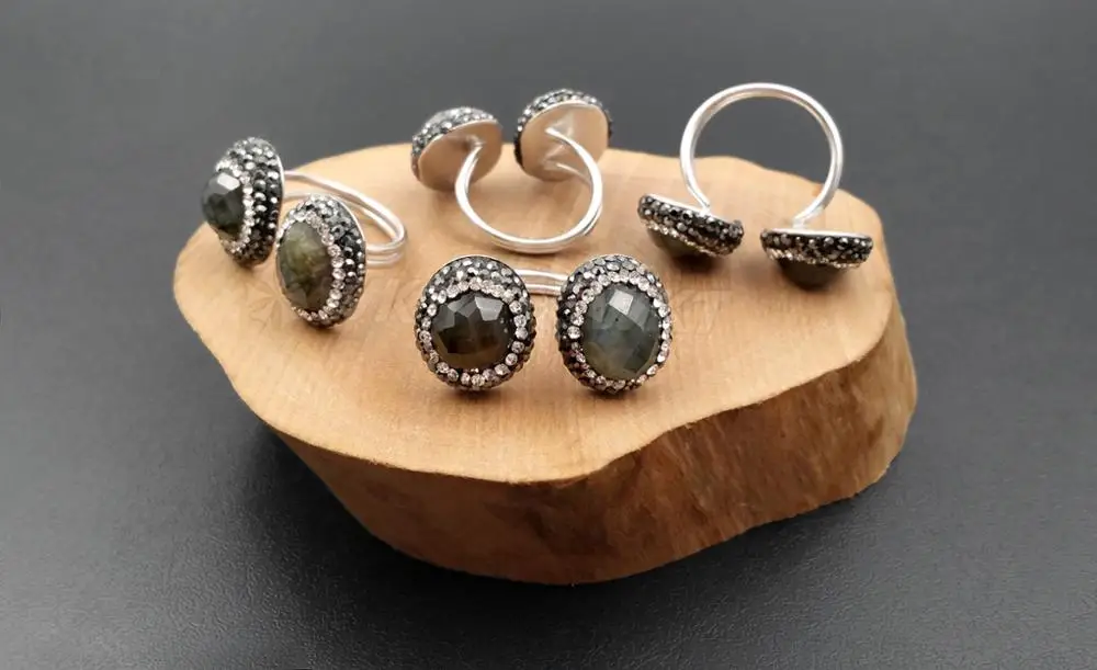 RR012 WKT wholesale 925 sterling silver labradorite ring, gorgeous natural double stone labradorite fashion ring